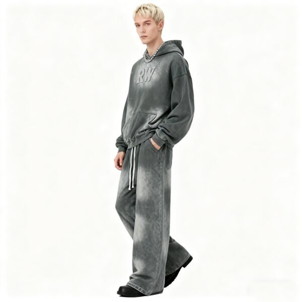Custom Acid-Wash Rhinestone Hoodie and Wide-Leg Set - Style 60739D Custom Acid-Wash Rhinestone Hoodie and Wide-Leg Set - Style 60739D