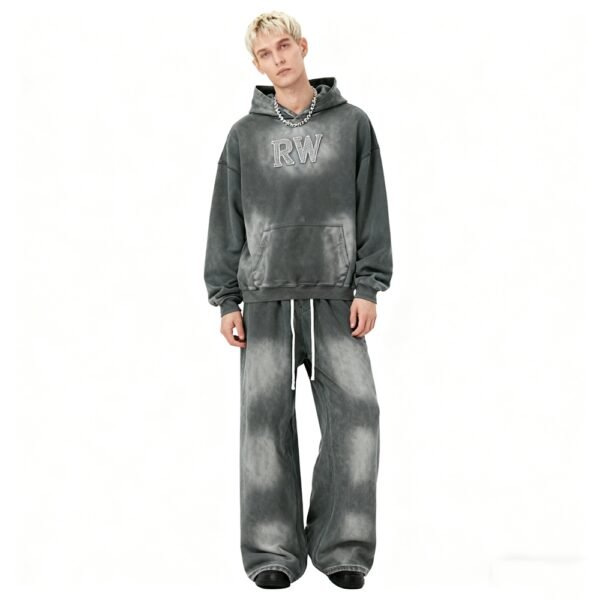 Custom Acid-Wash Rhinestone Hoodie and Wide-Leg Set - Style 60739D - product detail view 3 Custom Acid-Wash Rhinestone Hoodie and Wide-Leg Set - Style 60739D - product detail view 3