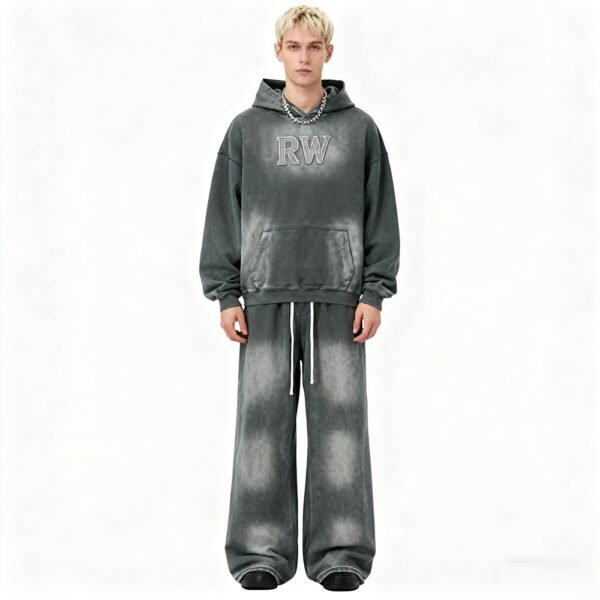 Custom Acid-Wash Rhinestone Hoodie and Wide-Leg Set - Style 60739D - product detail view 9 Custom Acid-Wash Rhinestone Hoodie and Wide-Leg Set - Style 60739D - product detail view 9
