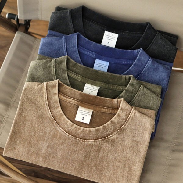 Custom Acid-Wash Oversized Blank Crewneck T-Shirt - Style 18F3CE - product detail view 4