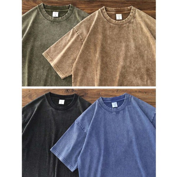 Custom Acid-Wash Oversized Blank Crewneck T-Shirt - Style 18F3CE - product detail view 8