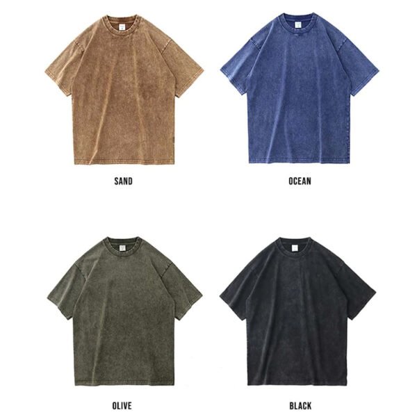 Custom Acid-Wash Oversized Blank Crewneck T-Shirt - Style 18F3CE - product detail view 11