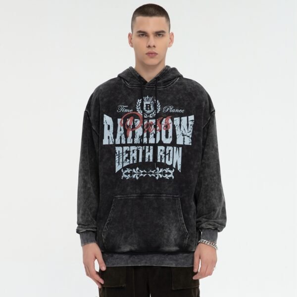 Custom Acid Wash Oversized Graphic Pullover Hoodie - Style 6371B6 - product detail view 3