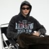 Custom Acid Wash Oversized Graphic Pullover Hoodie - Style 6371B6 - product detail view 9