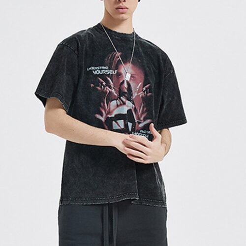 Custom Acid Wash Oversized Graphic T-Shirt | VW-TS-24B8 - Style 24B89E