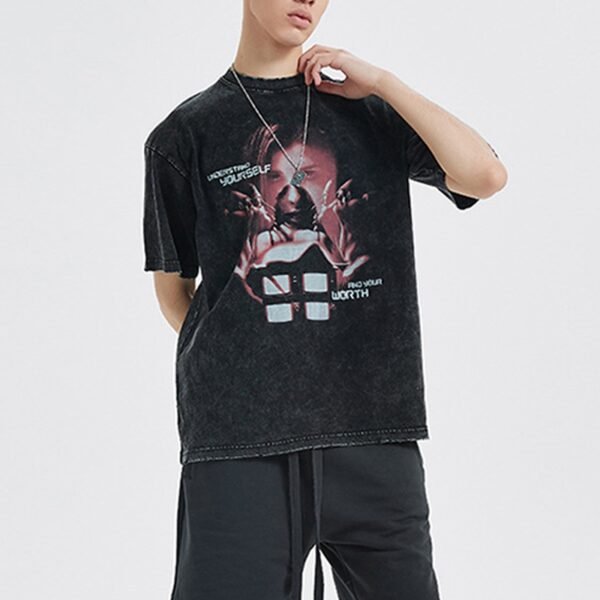 Custom Acid Wash Oversized Graphic T-Shirt | VW-TS-24B8 - Style 24B89E - product detail view 2 Custom Acid Wash Oversized Graphic T-Shirt | VW-TS-24B8 - Style 24B89E - product detail view 2