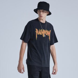 Custom Acid-Wash Oversized Logo T-Shirt - Style BF0536