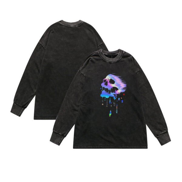 Custom Acid-Wash Oversized Graphic Sweatshirt | VW-8CEE1A - Style 8CEE1A - product detail view 4