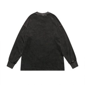 Plain acid wash oversized crewneck sweatshirt