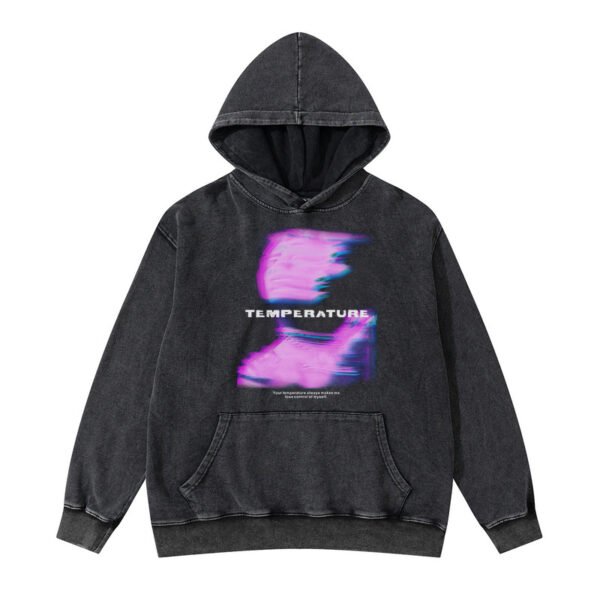 Custom Acid-Wash Pullover Hoodie With Balanced Sleeves - Style 183D5C - product detail view 2 Custom Acid-Wash Pullover Hoodie With Balanced Sleeves - Style 183D5C - product detail view 2