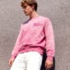 Custom Pink Acid Wash Rhinestone Sweatshirt - Style 352548 Custom Pink Acid Wash Rhinestone Sweatshirt - Style 352548