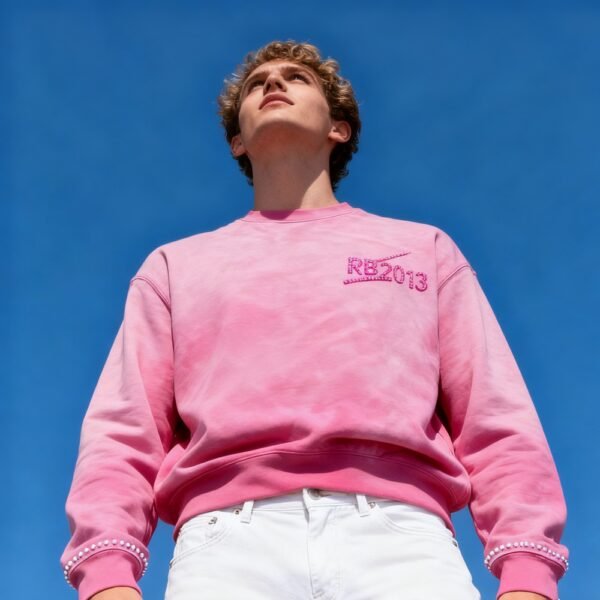 Custom Pink Acid Wash Rhinestone Sweatshirt - Style 352548 - product detail view 4 Custom Pink Acid Wash Rhinestone Sweatshirt - Style 352548 - product detail view 4
