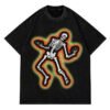 Custom Acid-Wash Skeleton Graphic Oversized T-Shirt | - Style AF8149 - product detail view 4