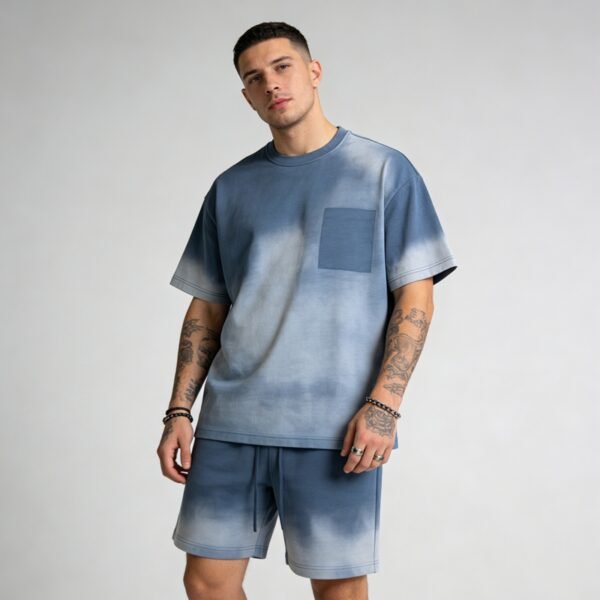Custom Acid-Wash Spray-Dye Loose-Fit Tracksuit - Style 4BCAF4 - product detail view 6