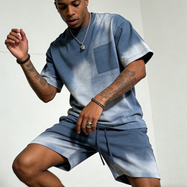 Custom Acid-Wash Spray-Dye Loose-Fit Tracksuit - Style 4BCAF4 - product detail view 7