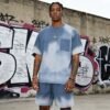 Custom Acid-Wash Spray-Dye Loose-Fit Tracksuit - Style 4BCAF4 - product detail view 8