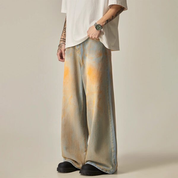 Custom Acid-Wash Wide-Leg Denim Jeans | 46D31E - Style 46D31E - product detail view 2