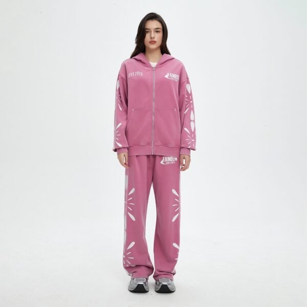 Custom Acid-Wash Zip Hoodie Tracksuit VW-38A5E5 - Style 38A5E5