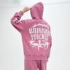 Custom Acid-Wash Zip Hoodie Tracksuit VW-38A5E5 - Style 38A5E5 - product detail view 4