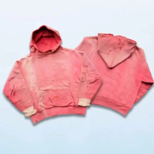 Custom acid-wash distressed pullover hoodie