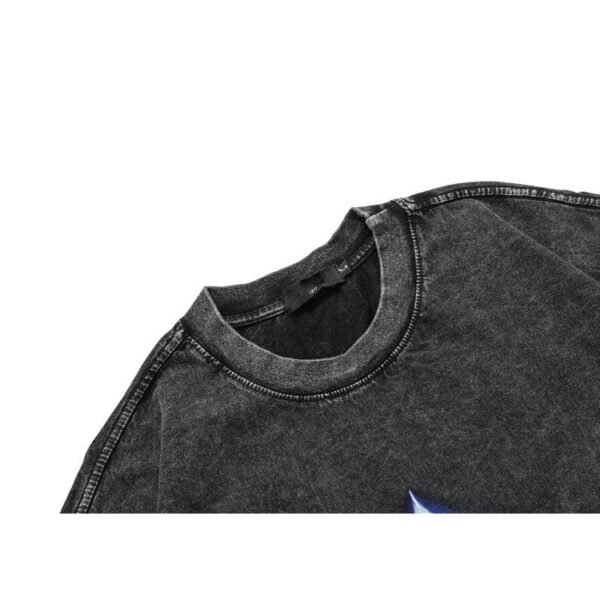 Custom Acid Washed Heavyweight Printed Streetwear T-Shirt - Style 886BC6 - product detail view 4 Custom Acid Washed Heavyweight Printed Streetwear T-Shirt - Style 886BC6 - product detail view 4