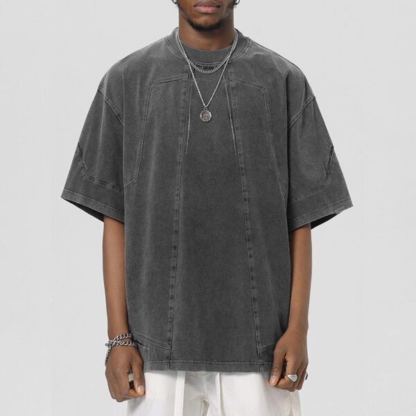 Custom Acid-Washed Oversized Cotton T-Shirt - Style 35F786 - product detail view 5 Custom Acid-Washed Oversized Cotton T-Shirt - Style 35F786 - product detail view 5