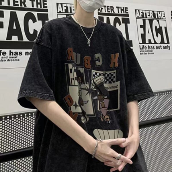 Custom Acid-Washed Oversized Graphic T-Shirt - Style FAD0E3 - product detail view 4 Custom Acid-Washed Oversized Graphic T-Shirt - Style FAD0E3 - product detail view 4