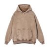 Brown vintage acid-washed oversized pullover hoodie