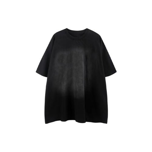 Custom Acid-Washed Relaxed Shorts - Style 3BC9DF Black oversized t-shirt with an acid-washed finish.