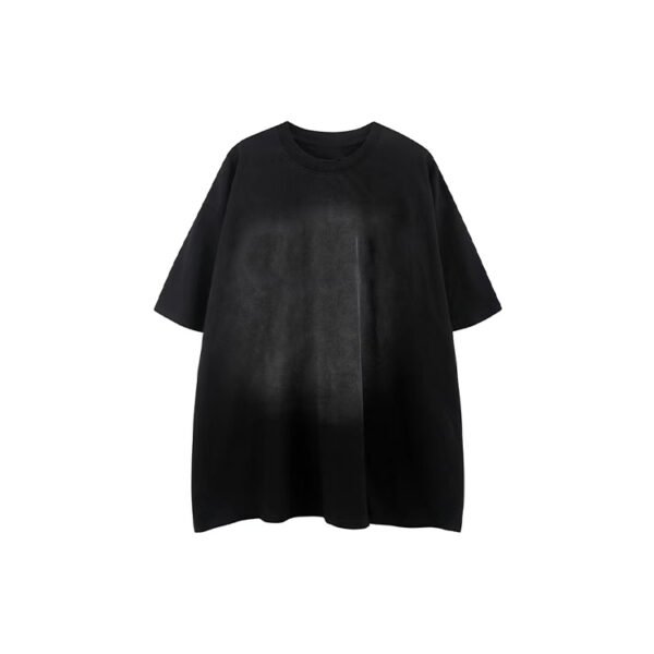 Custom Acid-Washed Relaxed Shorts - Style 3BC9DF Black oversized t-shirt with an acid-washed finish.