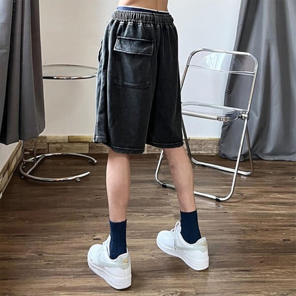 Custom Acid-Washed Relaxed Streetwear Shorts - Style 1E8770 - product detail view 2 Custom Acid-Washed Relaxed Streetwear Shorts - Style 1E8770 - product detail view 2