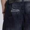 Custom Loose Washed Print-Panel Denim Jeans | VW-06AB - Style 06AB1B - product detail view 3