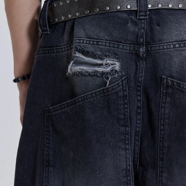 Custom Loose Washed Print-Panel Denim Jeans | VW-06AB - Style 06AB1B - product detail view 3