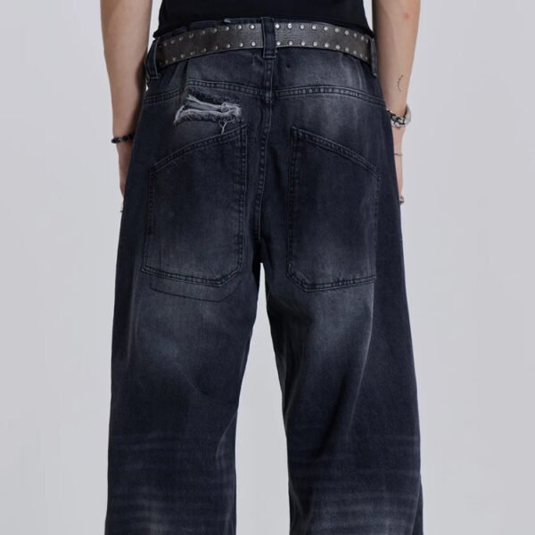 Custom Loose Washed Print-Panel Denim Jeans | VW-06AB - Style 06AB1B - product detail view 5