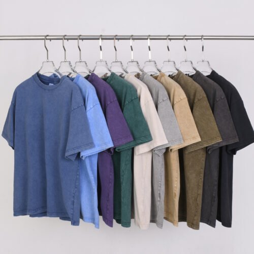 Custom 275 GSM Acid-Wash Oversized T-Shirt - Style 949B22 Multiple acid-wash oversized t-shirts in a rainbow of colors