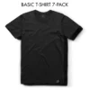 Custom Black Panel-Registered Graphic T-Shirt - Style FFF1C0 Stack of seven basic black crew neck t-shirts