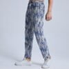 Custom Blue All-Over Print Straight-Leg Cotton Jeans - Style 781065 - product detail view 3