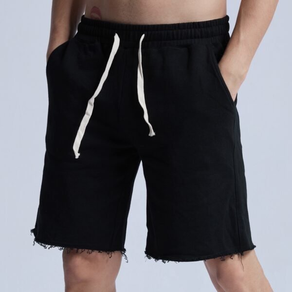 Custom Drawstring Raw-Hem Streetwear Shorts - Style 1B874B - product detail view 3