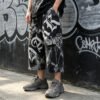 Custom Allover Graphic Distressed Wide-Leg Pants - Style 71B96E Custom Allover Graphic Distressed Wide-Leg Pants - Style 71B96E