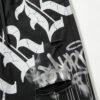 Custom Allover Graphic Distressed Wide-Leg Pants - Style 71B96E - product detail view 2 Custom Allover Graphic Distressed Wide-Leg Pants - Style 71B96E - product detail view 2