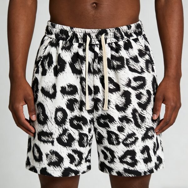 Custom Animal-Print Drawstring Streetwear Shorts - Style 6C8BDD - product detail view 2 Custom Animal-Print Drawstring Streetwear Shorts - Style 6C8BDD - product detail view 2