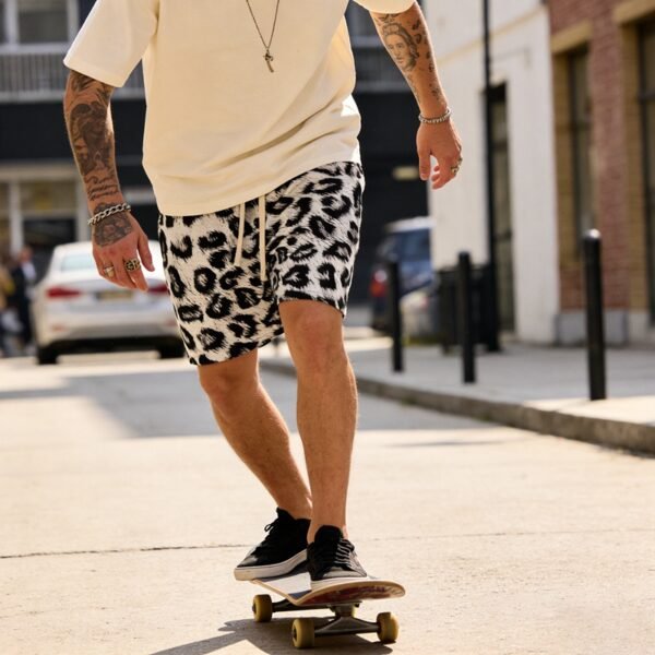 Custom Animal-Print Drawstring Streetwear Shorts - Style 6C8BDD - product detail view 6 Custom Animal-Print Drawstring Streetwear Shorts - Style 6C8BDD - product detail view 6