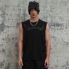 Custom Applique Embroidered Sleeveless Tank Top - Style D69B23