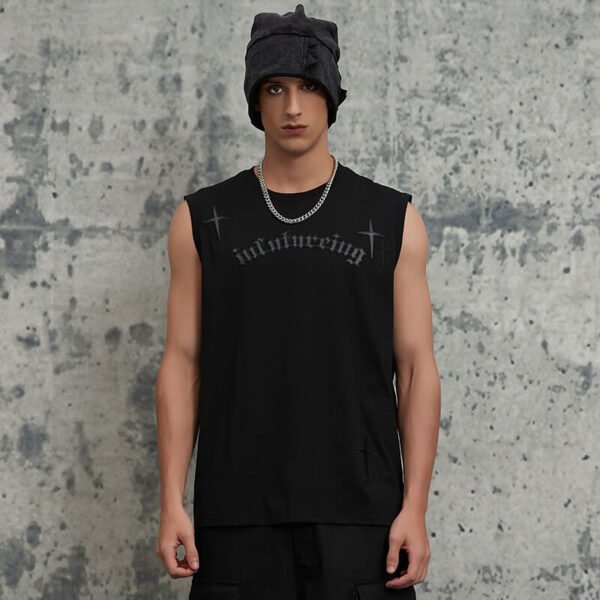 Custom Applique Embroidered Sleeveless Tank Top - Style D69B23