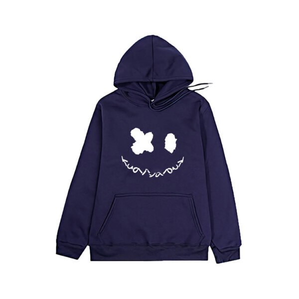 Custom Orange Loose-Fit Face Applique Hoodie - Style 8CCA8E - product detail view 2