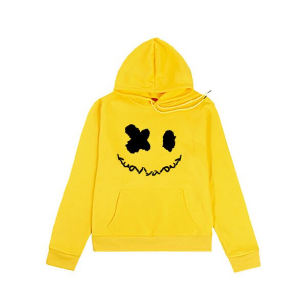 Custom Orange Loose-Fit Face Applique Hoodie - Style 8CCA8E - product detail view 3