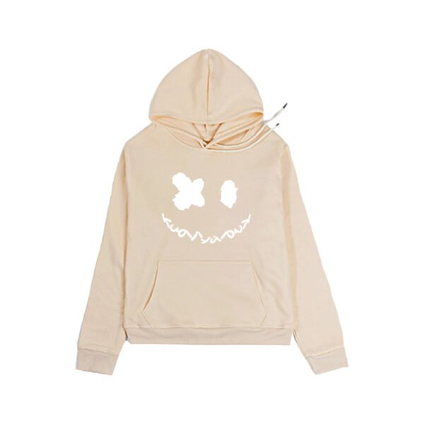 Custom Orange Loose-Fit Face Applique Hoodie - Style 8CCA8E - product detail view 5
