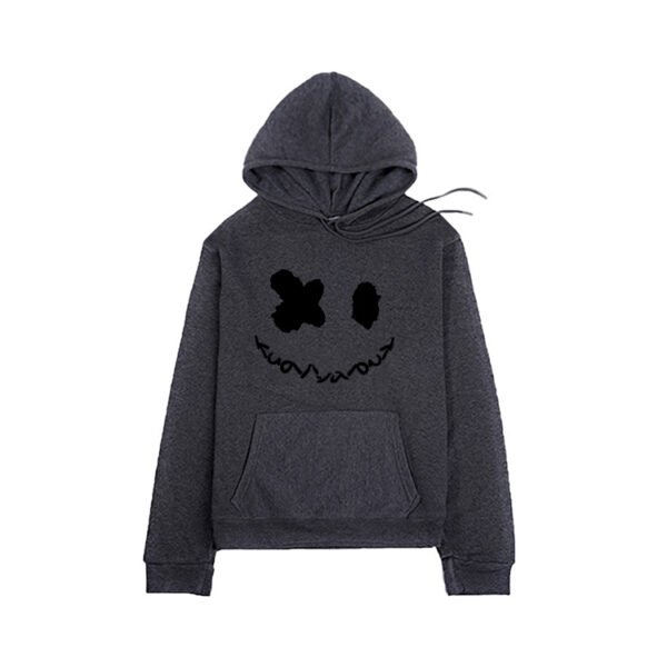 Custom Orange Loose-Fit Face Applique Hoodie - Style 8CCA8E - product detail view 6