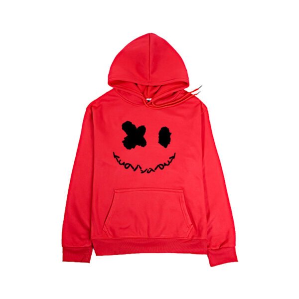 Custom Orange Loose-Fit Face Applique Hoodie - Style 8CCA8E - product detail view 8
