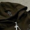 Custom 3D Applique Zip Hoodie and Shorts Set - Style 083A90 - product detail view 3
